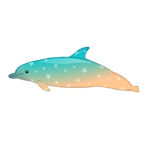 Orange Starry Twilight Dolphin